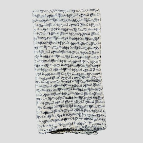 Hudson Baby Swaddle Blanket 46”x 46” Navy Propeller Airplane Cotton Muslin Gift - Picture 5 of 8